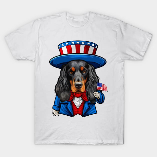 Funny 4th of July Gordon Setter Dog T-Shirt by whyitsme